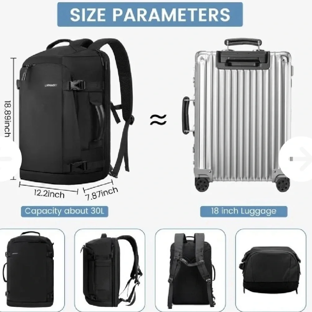 LINI Jet Black unisex Backpack